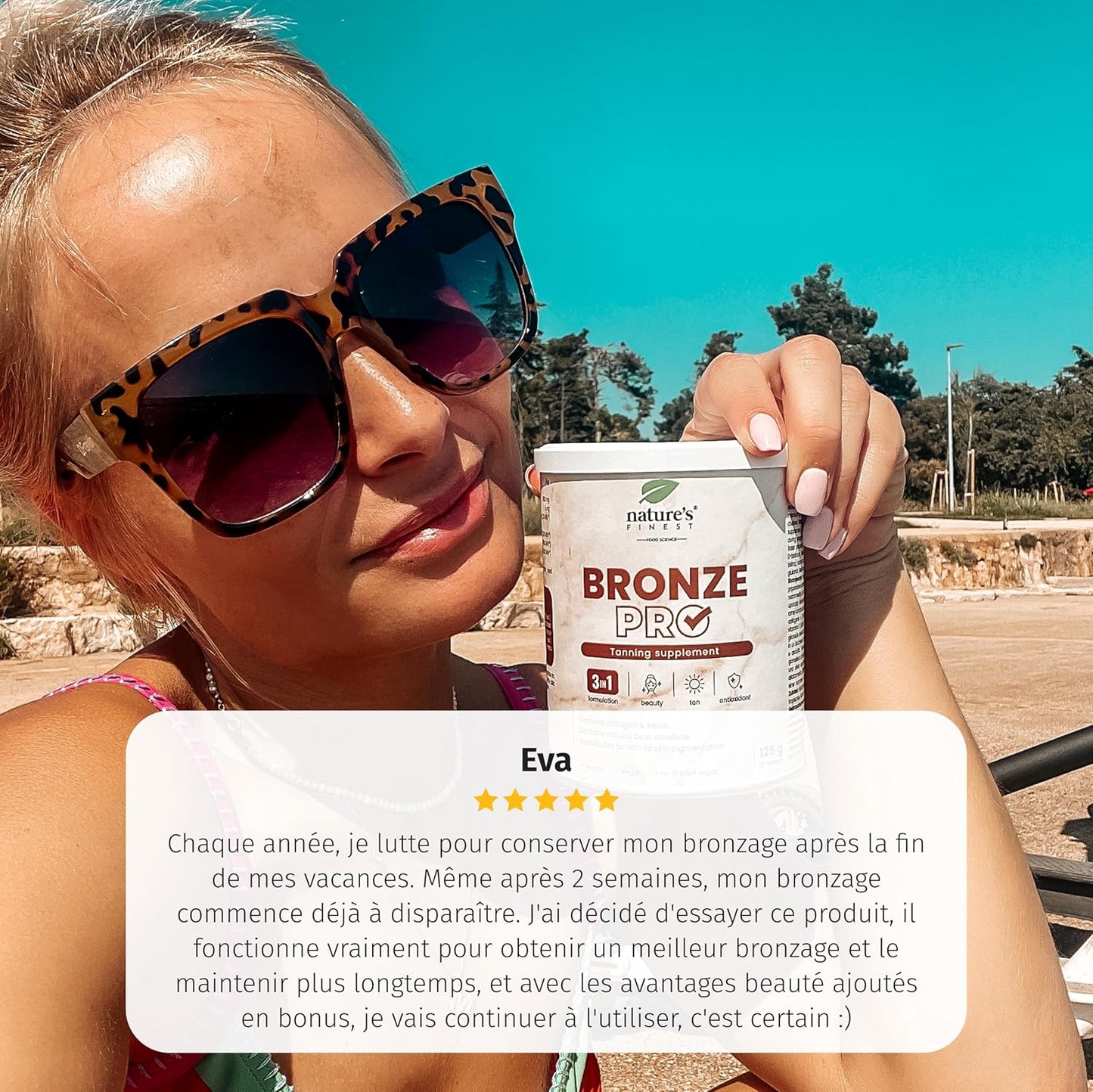 Nature'S Finest Bronze PRO - Complément Alimentaire Autobronzant, Beta Carotene Bronzage Intense, Prolongateur De Bronzage - Vitamines Pour Le Visage Et Corps - Autobronzant Bio