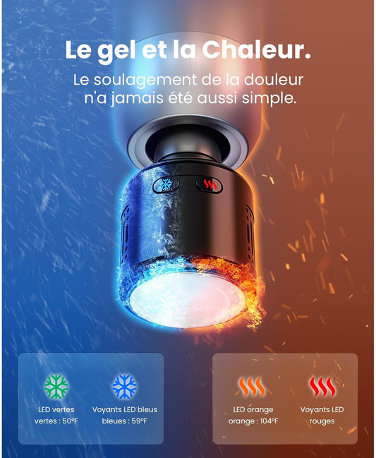 Pistolet De Massage Avec Thérapie Par Le Chaud Et Le Froid, C2 Pro Masseur De Tissus Profonds Avec Chaleur,Pour Le Gymnase, La Maison, La Récupération, Le Soulagement De La Douleur