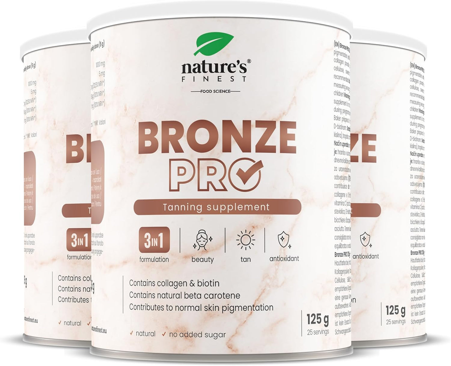 Nature'S Finest Bronze PRO - Complément Alimentaire Autobronzant, Beta Carotene Bronzage Intense, Prolongateur De Bronzage - Vitamines Pour Le Visage Et Corps - Autobronzant Bio