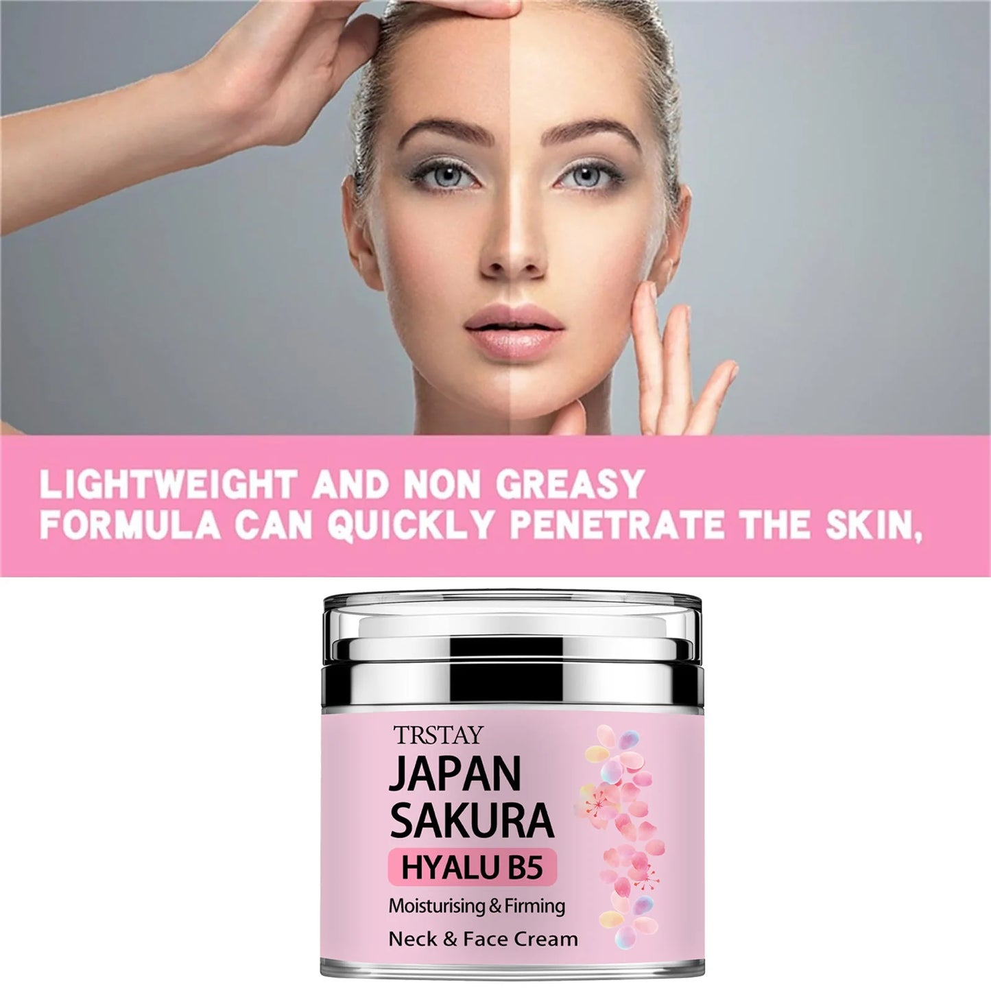 Crème Essence Sakura du Japon, Crème Tonifiante Sakura à l'Acide Hyaluronique par Mireline