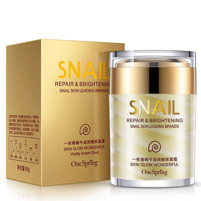 Soins de la peau Crème d'escargot Crème au collagène Anti-âge Blanchit la peau Crème pour le visage Atténue les cernes Élimine les poches sous les yeux Sérum pour les yeux