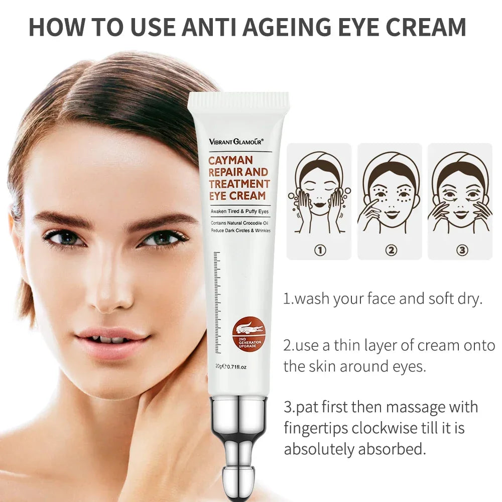 Crème contour des yeux au collagène peptidique, anti-rides, anti-âge, élimine les cernes, lutte contre les poches et les poches. Crème hydratante pour les yeux.
