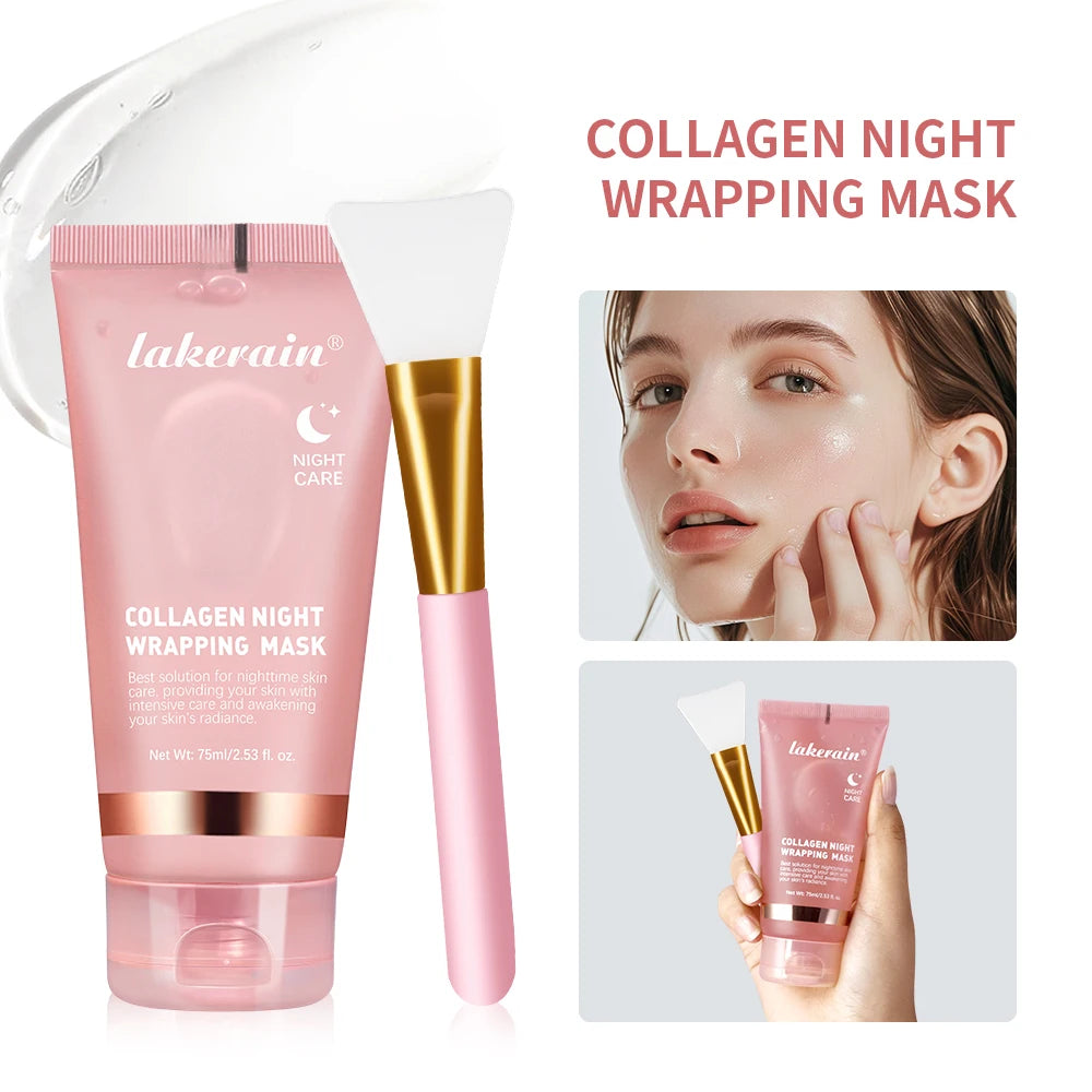 Crème Gelée Coréenne au Collagène – Masque Facial de Nuit Hydratant, Raffermissant et Peel-Off