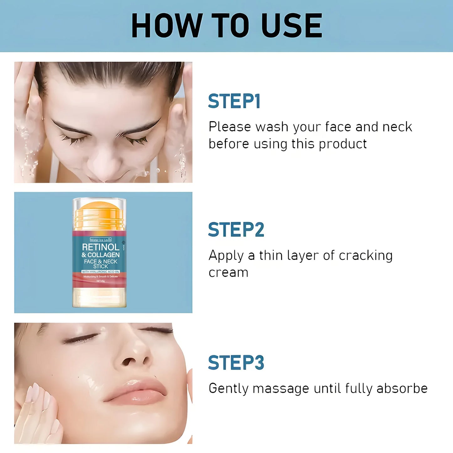 Crème raffermissante au rétinol en bâton, collagène, lisse les rides, crème pour le visage, hydratante, blanchissante, éclaircissante, produit pour la peau par Mireline