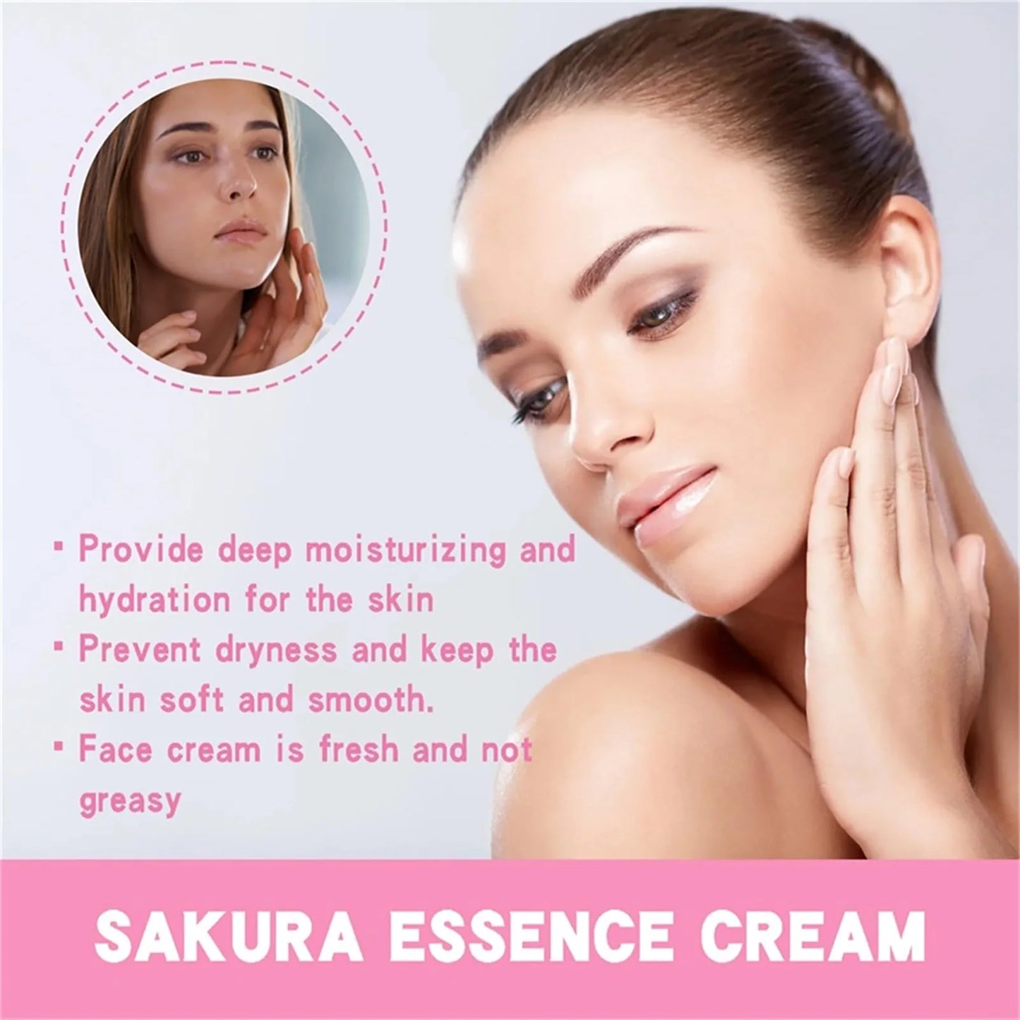 Crème Essence Sakura du Japon, Crème Tonifiante Sakura à l'Acide Hyaluronique par Mireline