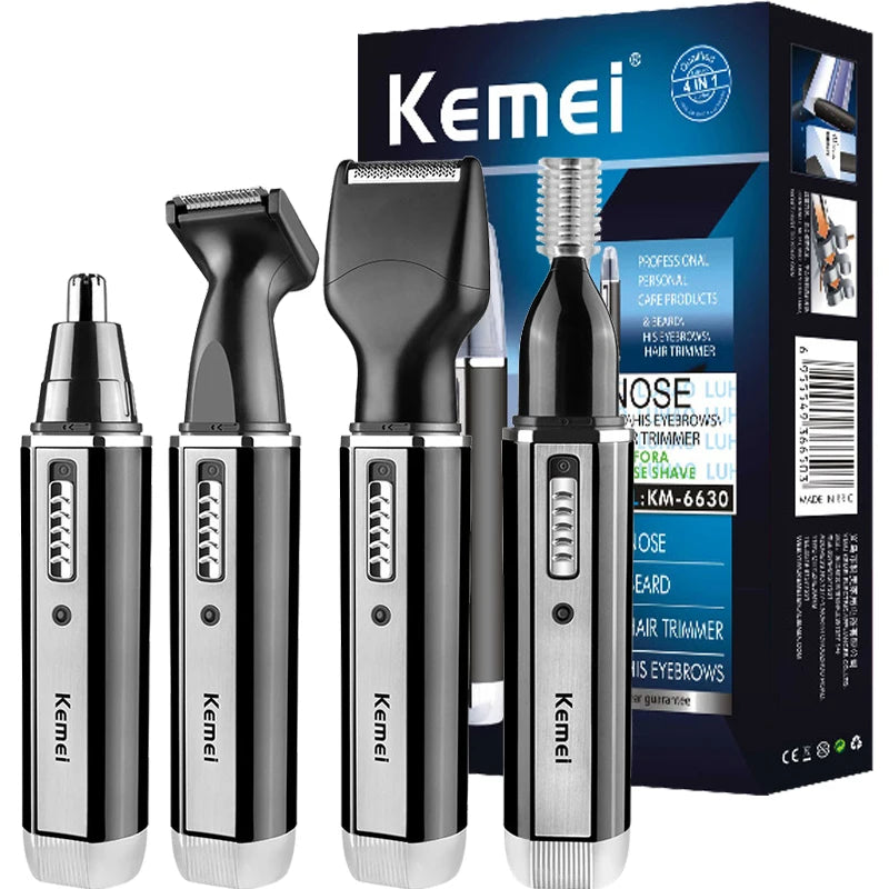 Tondeuse à barbe rechargeable 4 en 1 pour hommes, tondeuse à poils de nez, d'oreilles, de sourcils, pour épilation du nez et des oreilles, machine propre par Mireline
