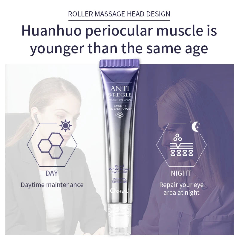 Crème contour des yeux anti-rides, anti-cernes, rouleau de massage, hydratant, anti-poches, anti-âge, acide hyaluronique, soin de la peau par Mireline
