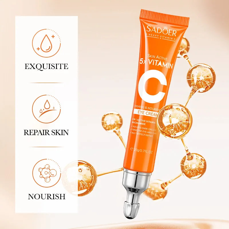 Mireline, Crème contour des yeux à la vitamine C, anti-cernes, anti-poches, hydratante, éclaircissante, raffermissante, produit de soin pour les yeux