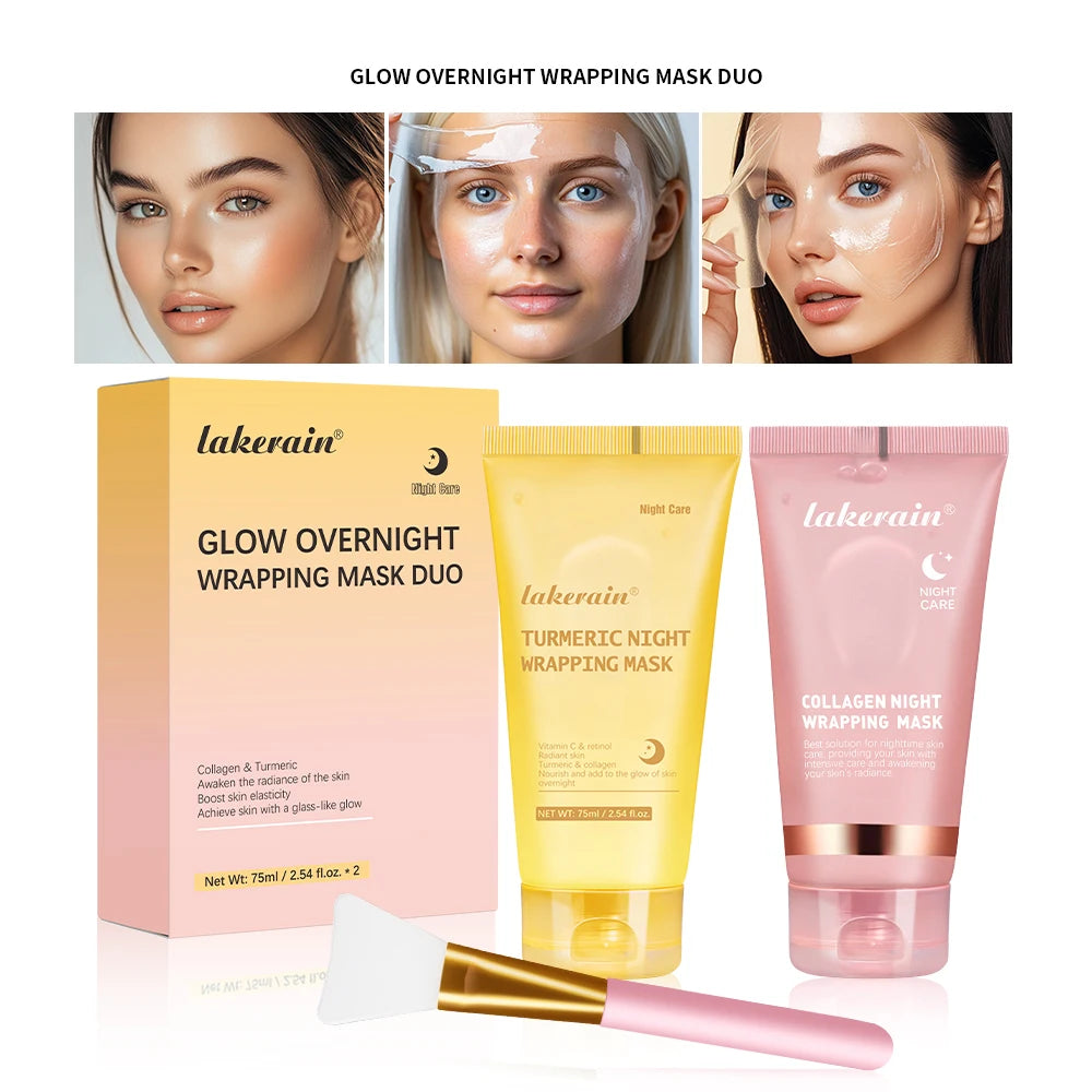 Crème Gelée Coréenne au Collagène – Masque Facial de Nuit Hydratant, Raffermissant et Peel-Off