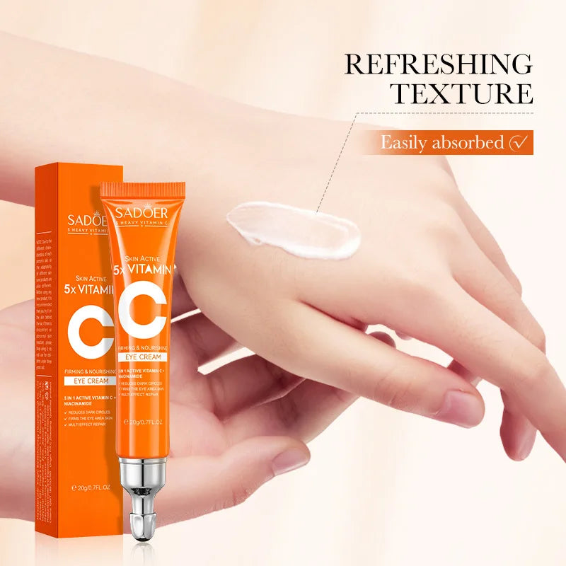 Mireline, Crème contour des yeux à la vitamine C, anti-cernes, anti-poches, hydratante, éclaircissante, raffermissante, produit de soin pour les yeux