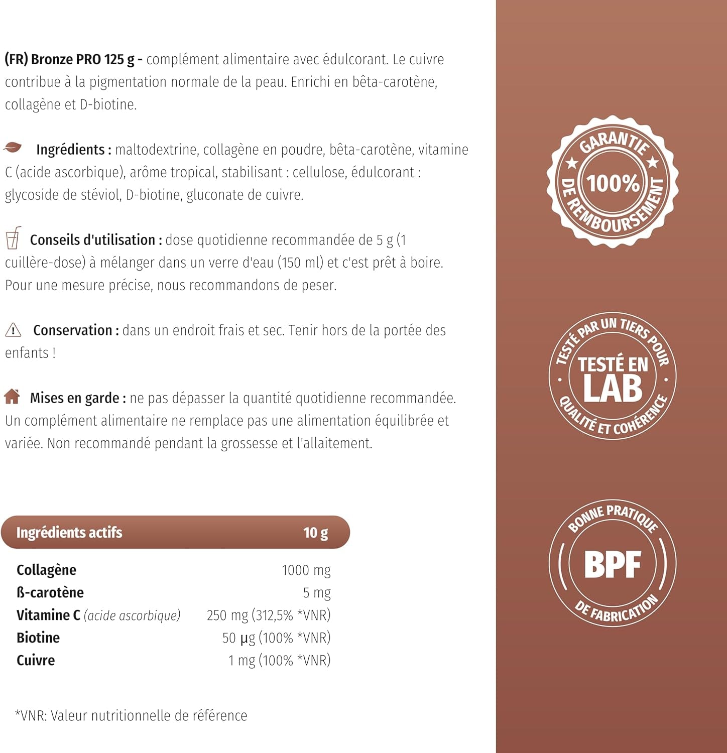 Nature'S Finest Bronze PRO - Complément Alimentaire Autobronzant, Beta Carotene Bronzage Intense, Prolongateur De Bronzage - Vitamines Pour Le Visage Et Corps - Autobronzant Bio