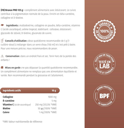 Nature'S Finest Bronze PRO - Complément Alimentaire Autobronzant, Beta Carotene Bronzage Intense, Prolongateur De Bronzage - Vitamines Pour Le Visage Et Corps - Autobronzant Bio
