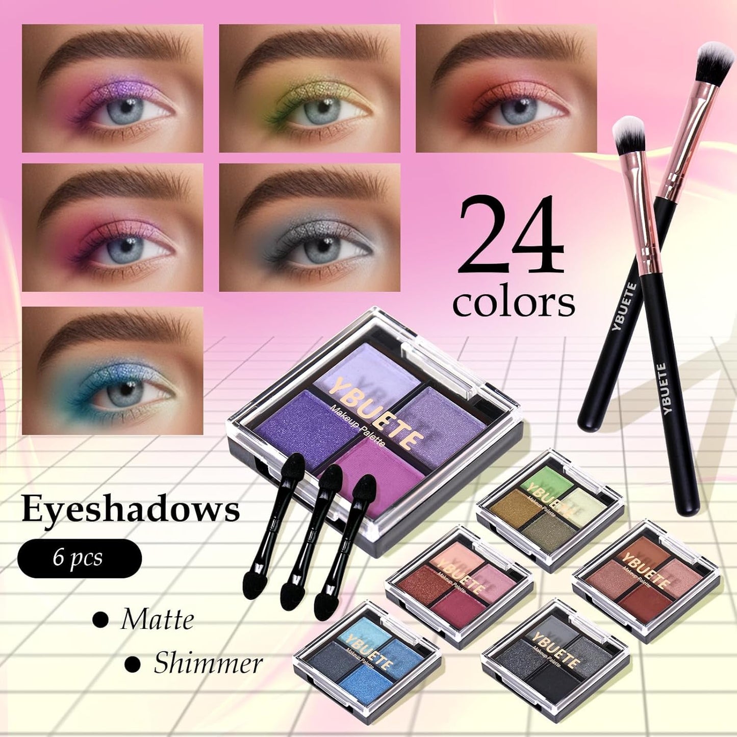 Makeup Kit for Teens, Makeup Gift Set for Girls Women, Beginner Makeup Kit with Cosmetic Train Case Included Eyeshadow Blusher Contour Eyebrow Powder Lip Gloss Lip Liner Mascara Eyeliner