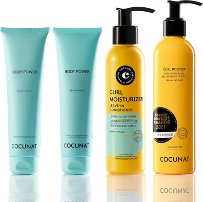 COCUNAT Pack Body Power + Méthode Curly: Anti-Cellulite et Soin Capillaire Complet