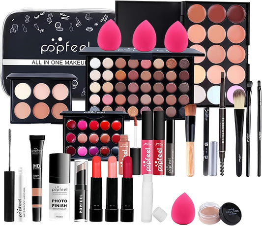 Ensemble Cadeau De Maquillage Tout En Un, 30 Pièces Coffret De Cosmetic Makeup Set Avec Fard À Paupières Palette Brillant Lèvres, Complet Maquillage Démarrage Kit Pour Femmes Filles Cosmétique