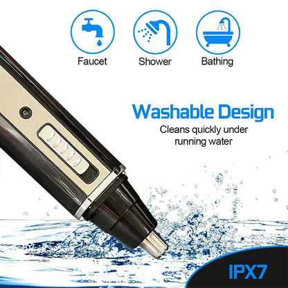 Tondeuse à barbe rechargeable 4 en 1 pour hommes, tondeuse à poils de nez, d'oreilles, de sourcils, pour épilation du nez et des oreilles, machine propre par Mireline