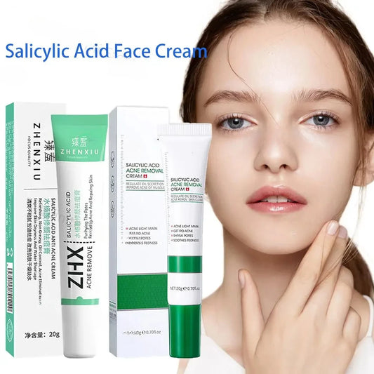 Crème à l'acide salicylique 20 g pour réduire les pores, éliminer les points noirs et lisser la peau.