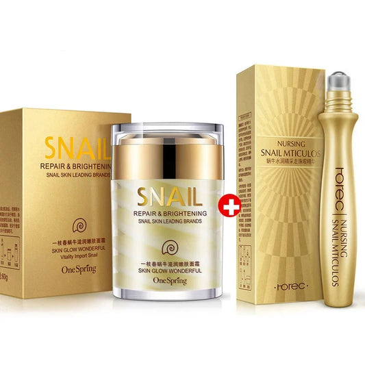 Soins de la peau Crème d'escargot Crème au collagène Anti-âge Blanchit la peau Crème pour le visage Atténue les cernes Élimine les poches sous les yeux Sérum pour les yeux
