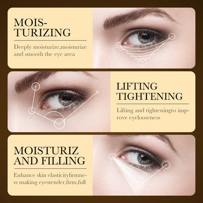 Crème Coréenne Contour des Yeux à l’Or 24k et Acide Hyaluronique – Anti-Cernes, Anti-Poches, Raffermissante et Hydratante