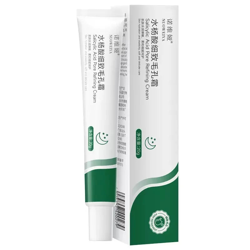 Crème à l'acide salicylique 20 g pour réduire les pores, éliminer les points noirs et lisser la peau.