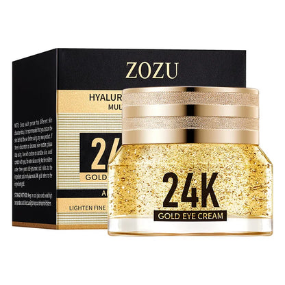 Crème Coréenne Contour des Yeux à l’Or 24k et Acide Hyaluronique – Anti-Cernes, Anti-Poches, Raffermissante et Hydratante