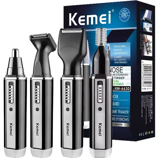 Tondeuse à barbe rechargeable 4 en 1 pour hommes, tondeuse à poils de nez, d'oreilles, de sourcils, pour épilation du nez et des oreilles, machine propre par Mireline