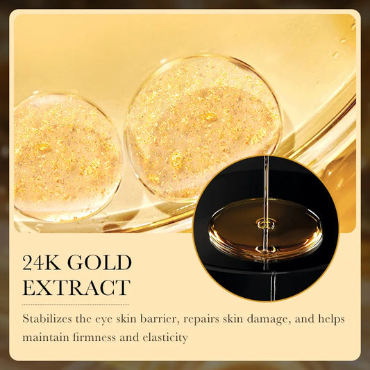 Crème Coréenne Contour des Yeux à l’Or 24k et Acide Hyaluronique – Anti-Cernes, Anti-Poches, Raffermissante et Hydratante