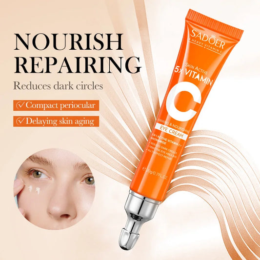Mireline, Crème contour des yeux à la vitamine C, anti-cernes, anti-poches, hydratante, éclaircissante, raffermissante, produit de soin pour les yeux
