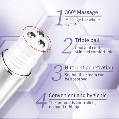 Crème contour des yeux anti-rides, anti-cernes, rouleau de massage, hydratant, anti-poches, anti-âge, acide hyaluronique, soin de la peau par Mireline