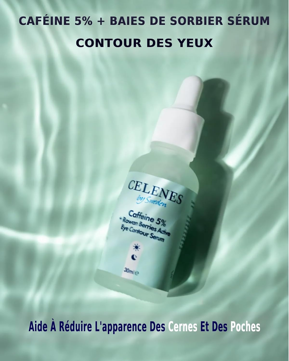 Serum Visage & Contour Des Yeux anti Rides - 5% Caféine+Sorbier, Antioxydant & anti Cerne Homme & Femme, Sans Alcool-Paraben, Serum Hydratant Visage & Soins Pour Le Visage, 30Ml
