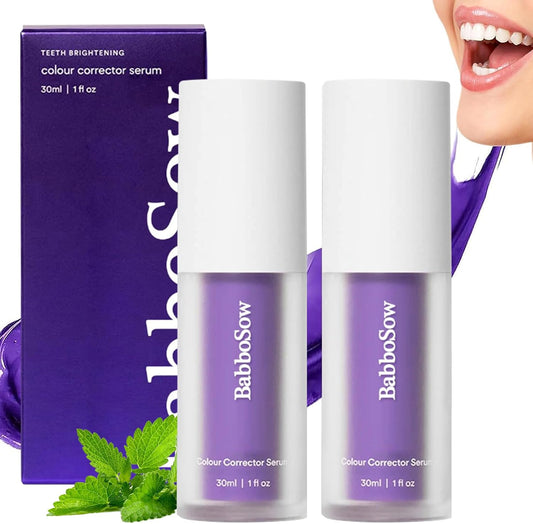 Dentifrice Violet 2 Pcs Dentifrice Blanchissant Violet Dentifrice V34 Blanchissant Pure Smile Mallow Le Whiter Color Corrector Serum Dentifrice Blancheur Pour Le Blanchiment Des Dents